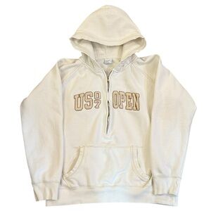Camp David ‘07 U.S. Open 1/4 Zip Hoodie Pullover Sweatshirt Cream Embroidery XL